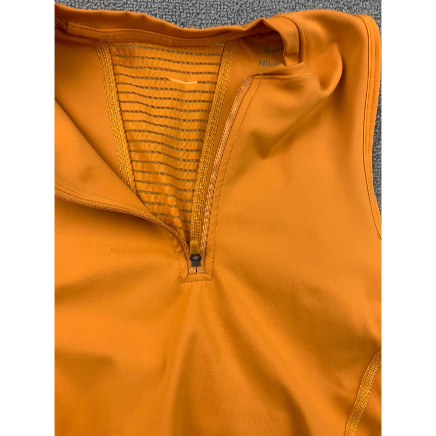 Nike Pro Dri-FIT Women’s S Orange Sleeveless Training Top 1/2 Zip Athletic Tank
