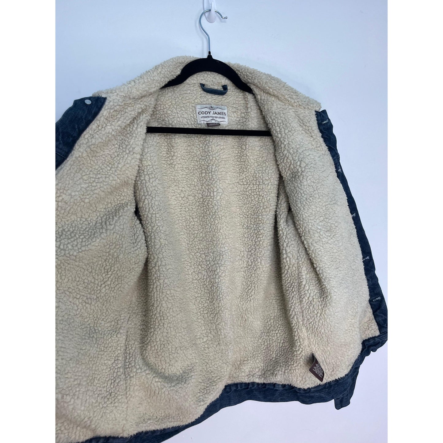 Cody James Denim Jacket Men Small Sherpa Lined Western Trucker Blue