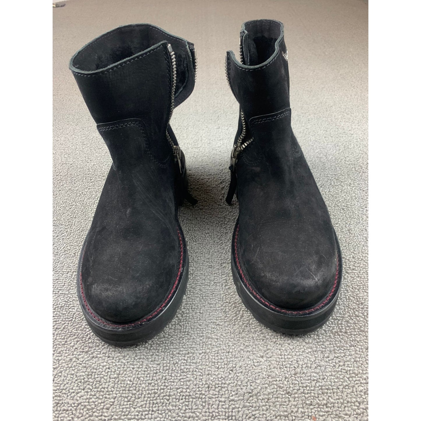 Zadig & Voltaire Women's 38 Black Leather Ankle Boots