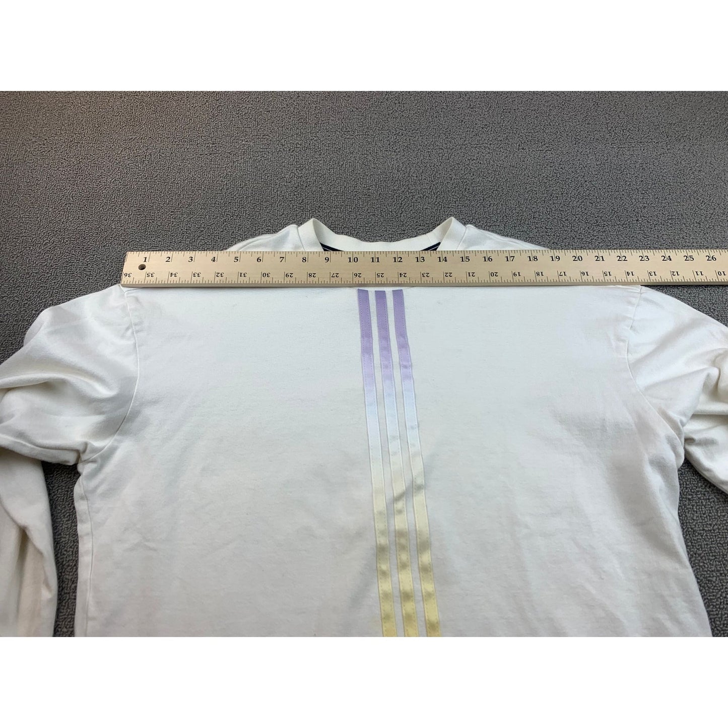 Adidas Kith Men's Medium White Striped Long Sleeve Colored Shirt Top