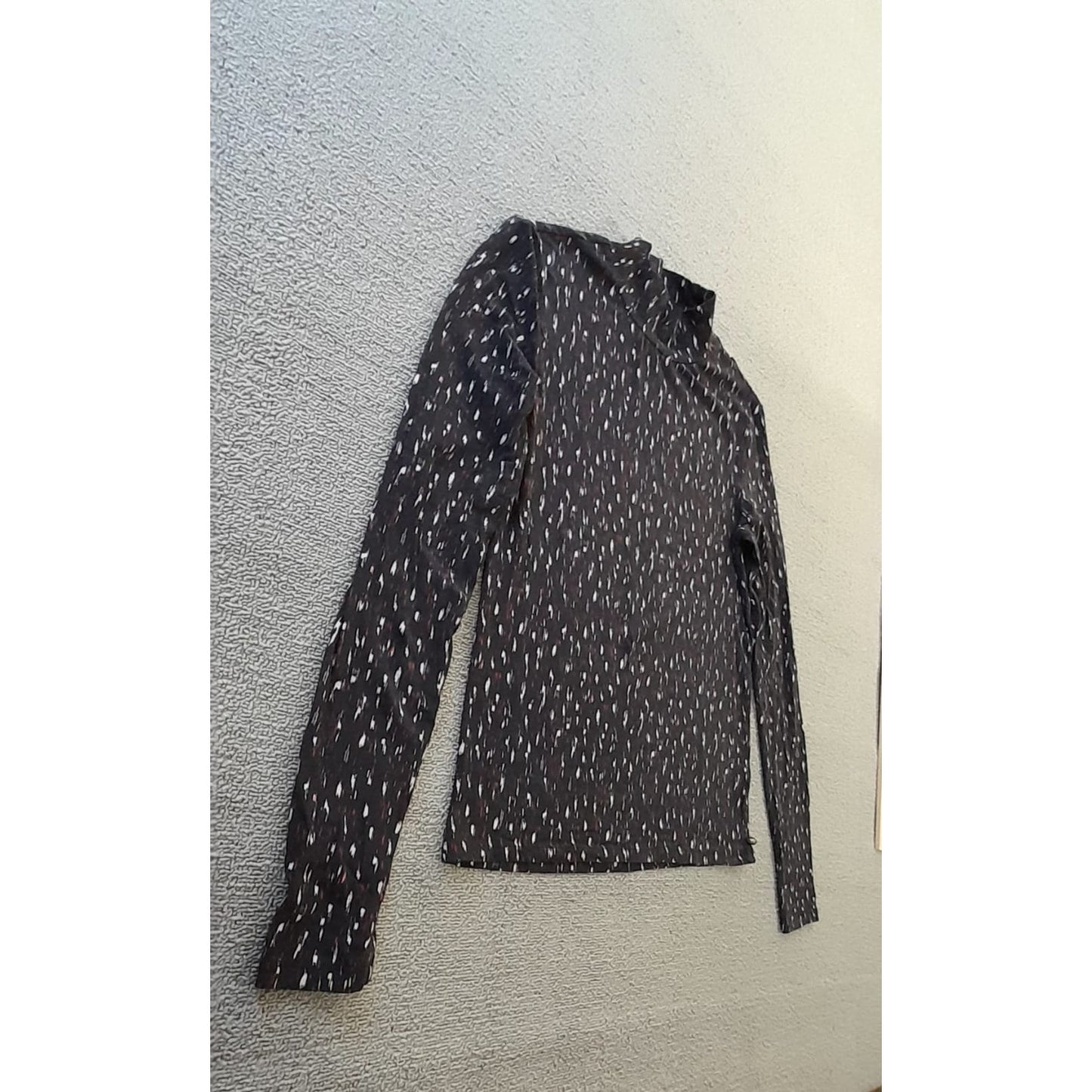 Scotch & Soda Amsterdam Women's Small Patterned Long Sleeve Mock Neck Top