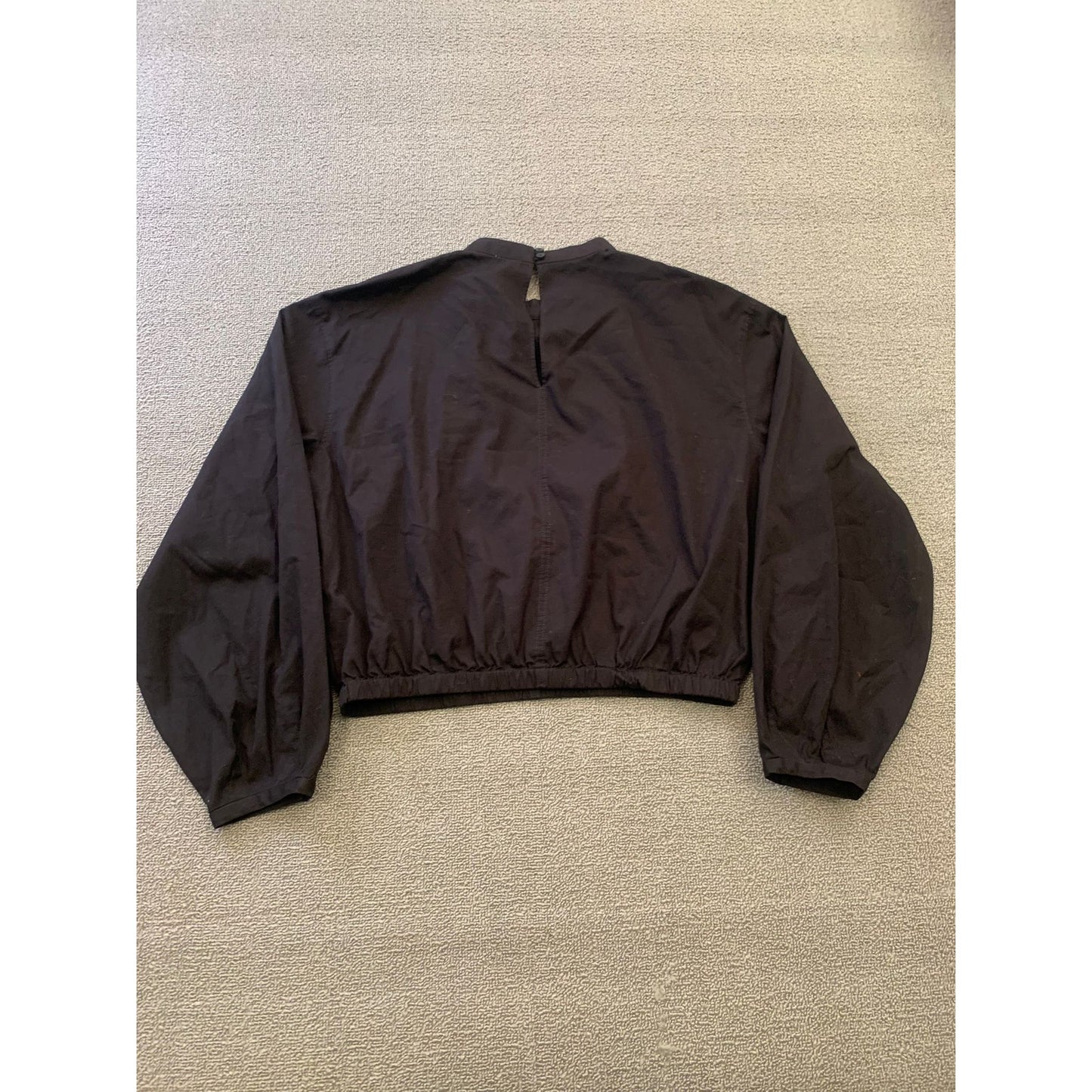 Everlane Women Medium Black Mock Neck Bubble Long Sleeve Top