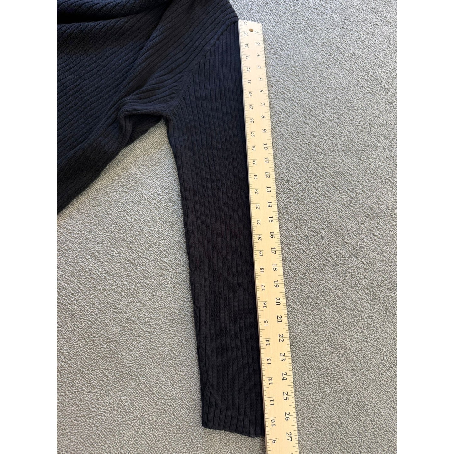 J.Crew Men’s Size L Black Ribbed Knit Cotton Sweater