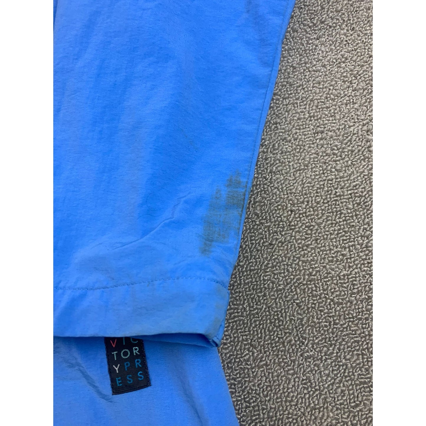 Press Victory Men's Medium Blue Pullover Anorak Hooded Windbreaker Made in USA