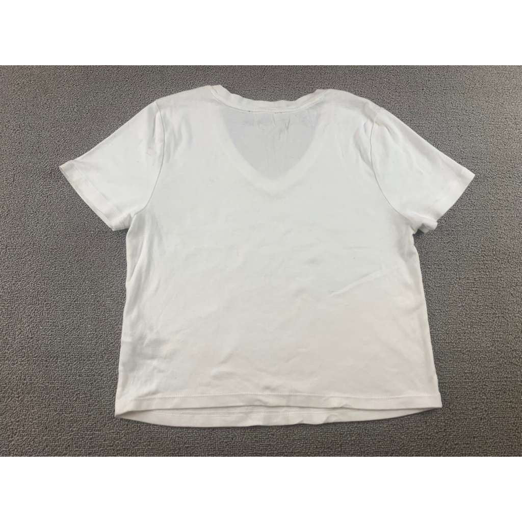 Forever 21 Women 1X White Plus Montauk Tennis Club Tee V Neck Crop Graphic Shirt