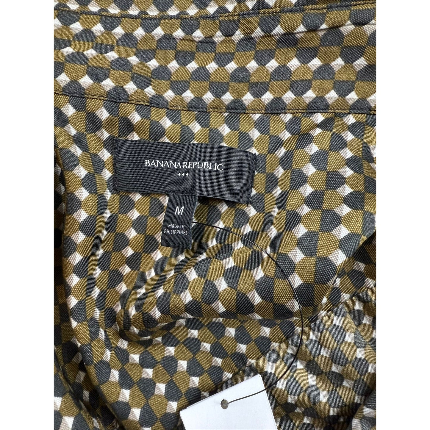Banana Republic Women's Medium Green Black White Maxi Shirt Dress NWT