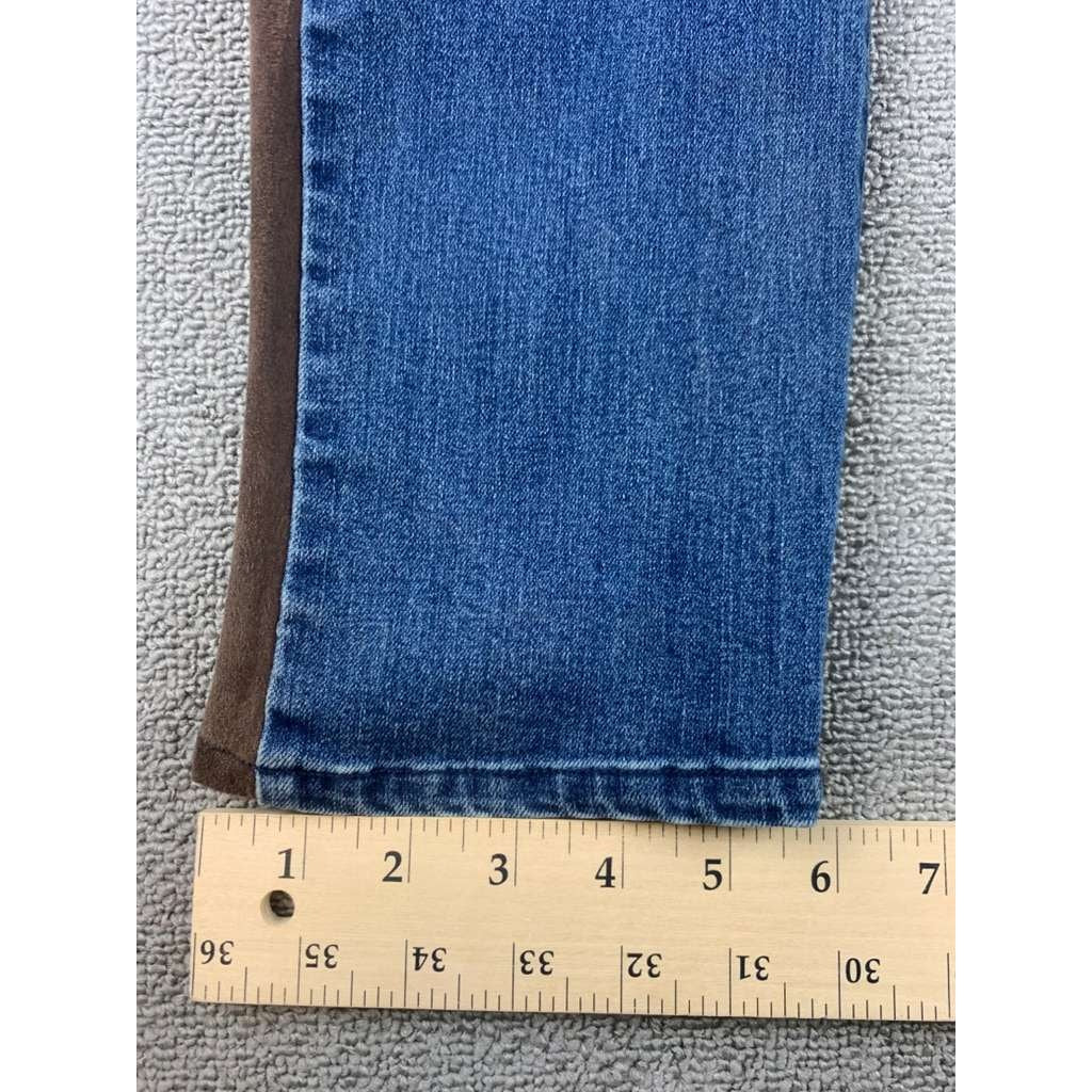Ecru Los Feliz Women 28 Blue Jeans Brown Soft Velvet Inset