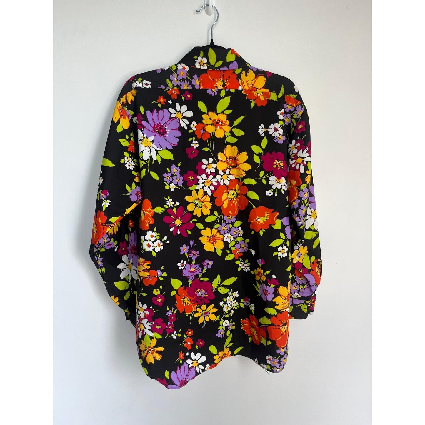 L&M Fashions Floral Shirt Men L Multicolor Long Sleeve Button Up 70s Style