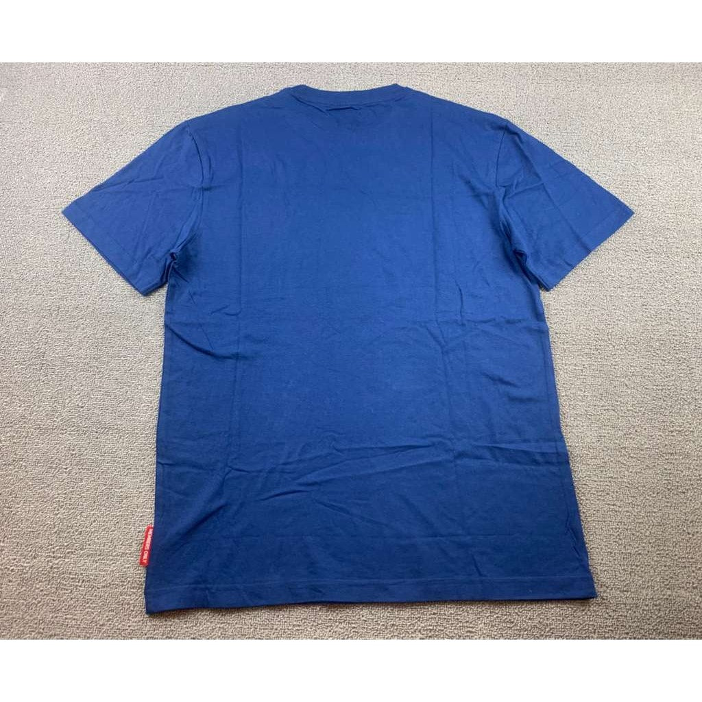 Members Only Mens M Blue Embroidered Bear Knife Scary Cotton Crewneck T Shirt