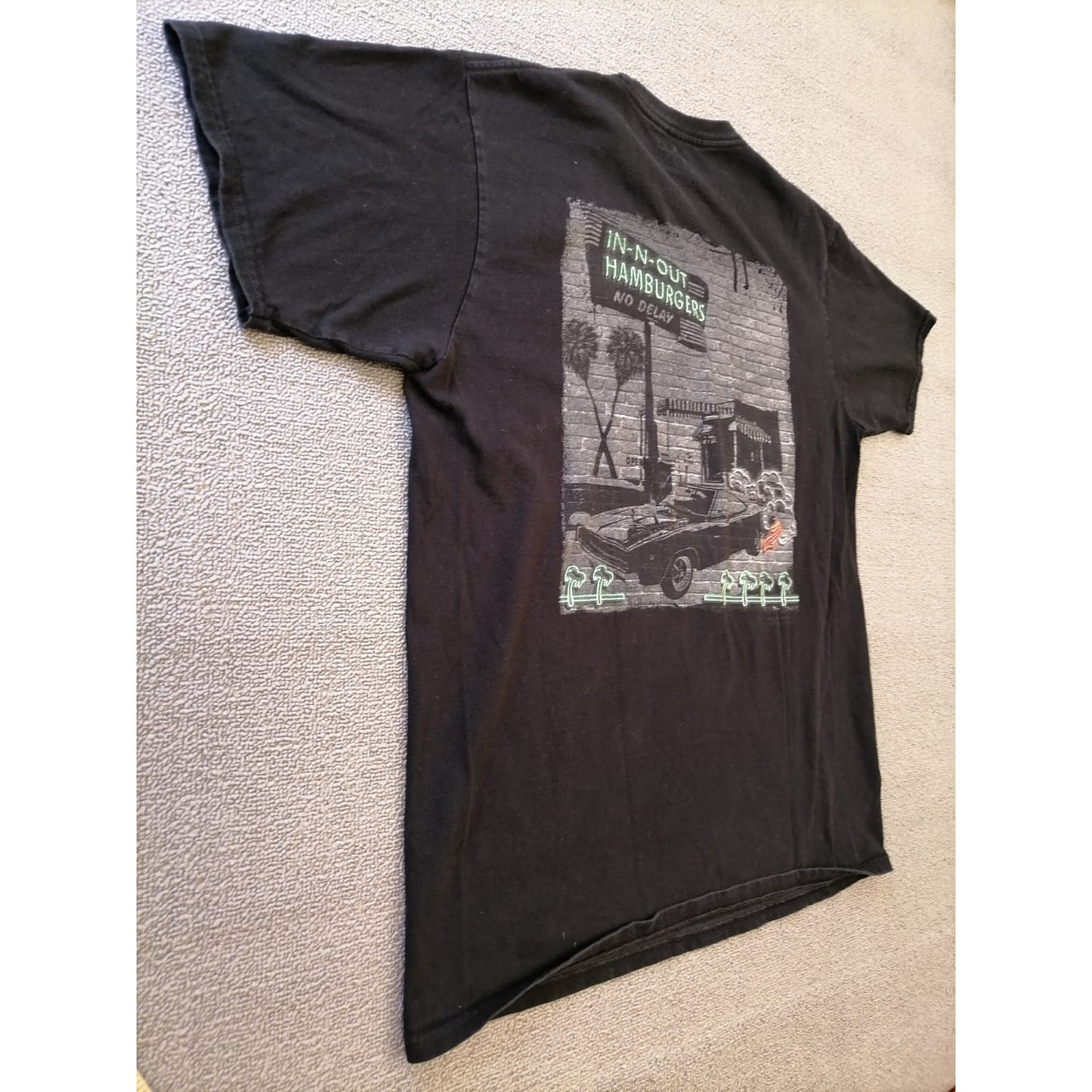 In N Out Burger Male Large Black Tee Graphic Casual Cotton T-Shirt Casual
