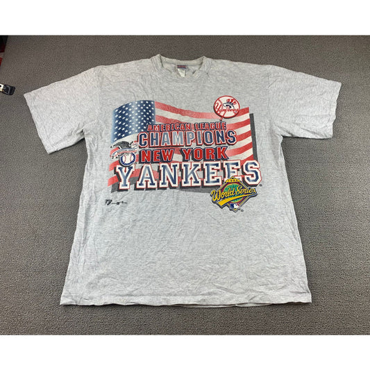 Vintage Teamwork New York Yankees American League Champions T-shirt Men L Gray