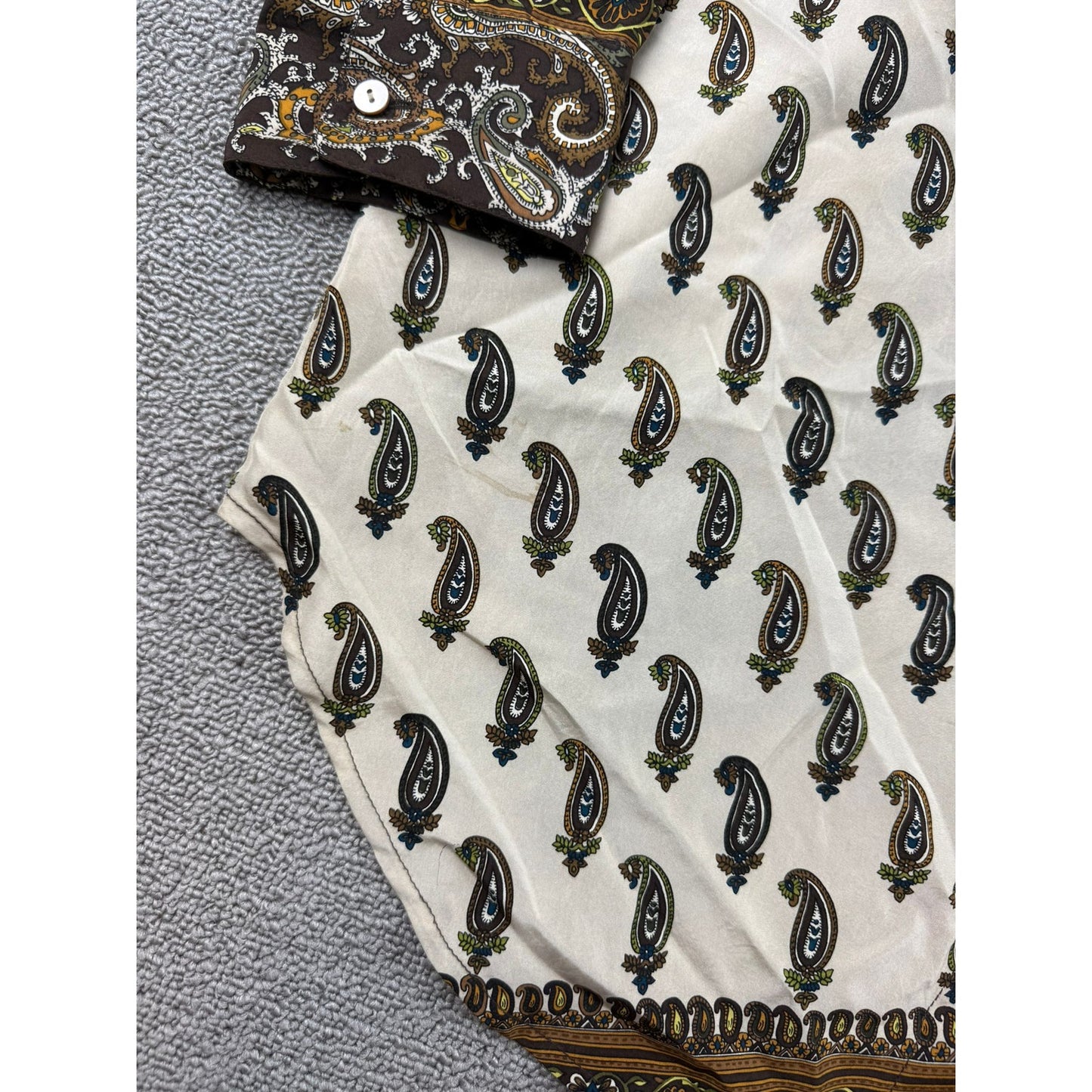 Y2K Emanuel Ungaro Liberté L Multicolor Paisley Pattern Button Down Shirt