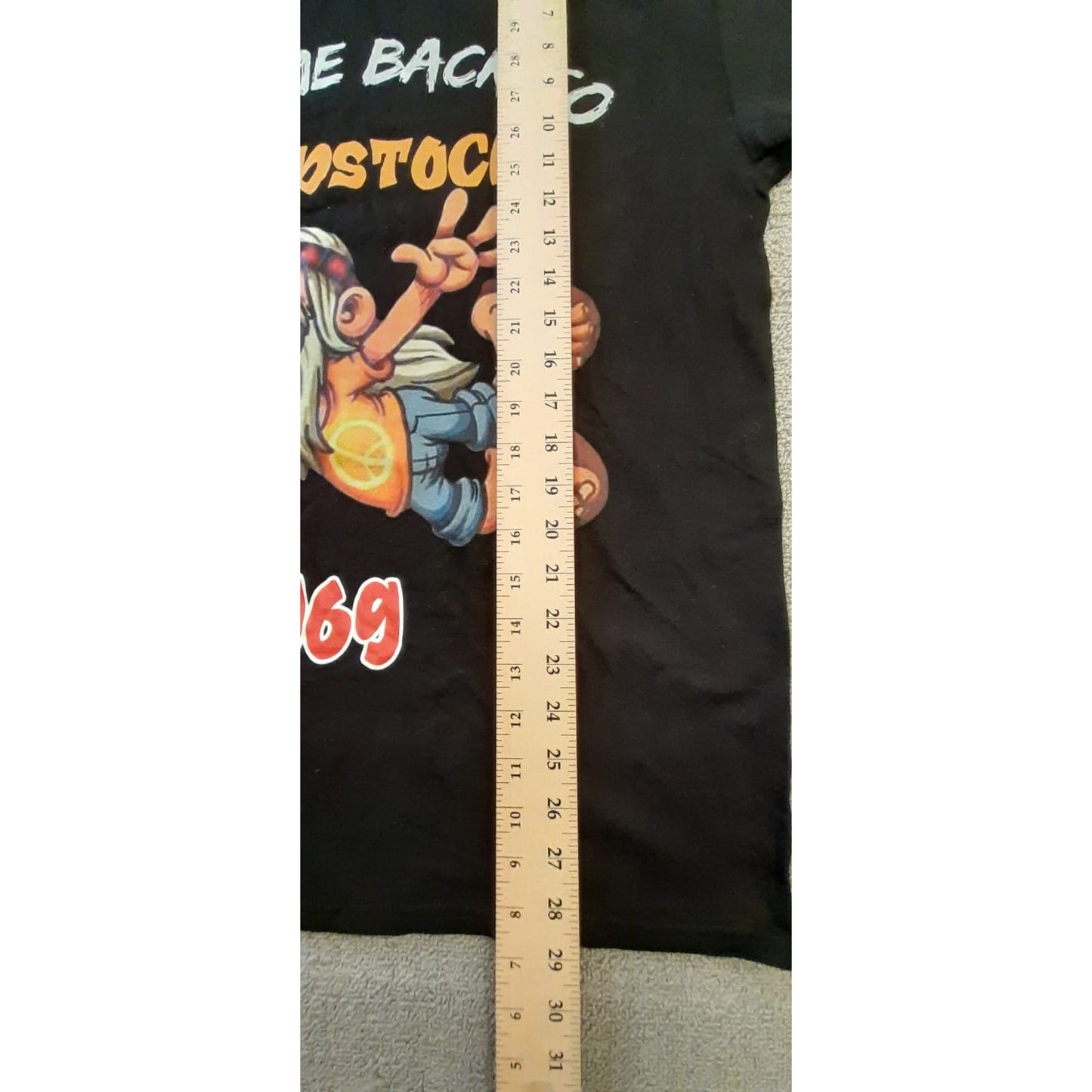 Port & Company Mens L Black Woodstock 1969 Graphic T Shirt