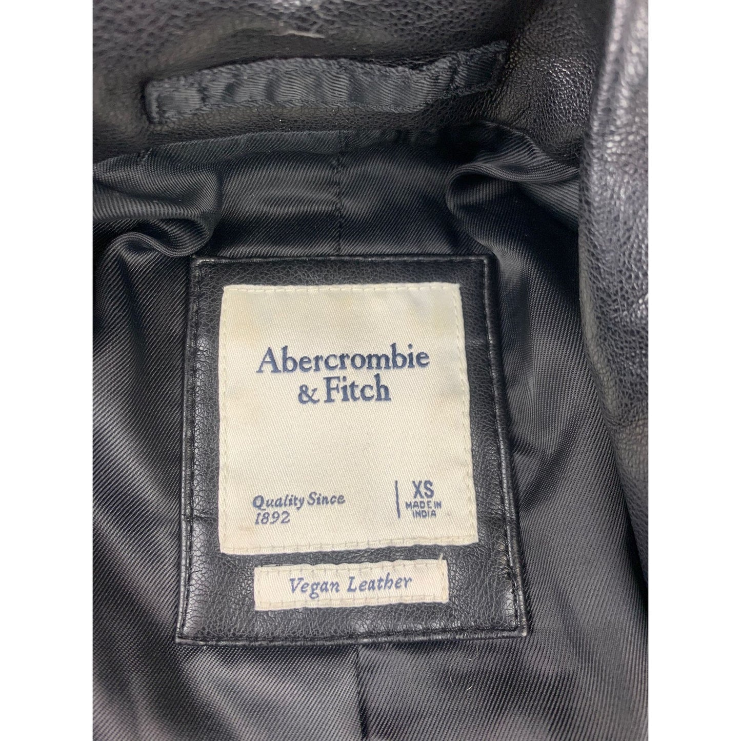 Abercrombie and Fitch Vegan Leather Coat Womens XS Black Longline 3 Button