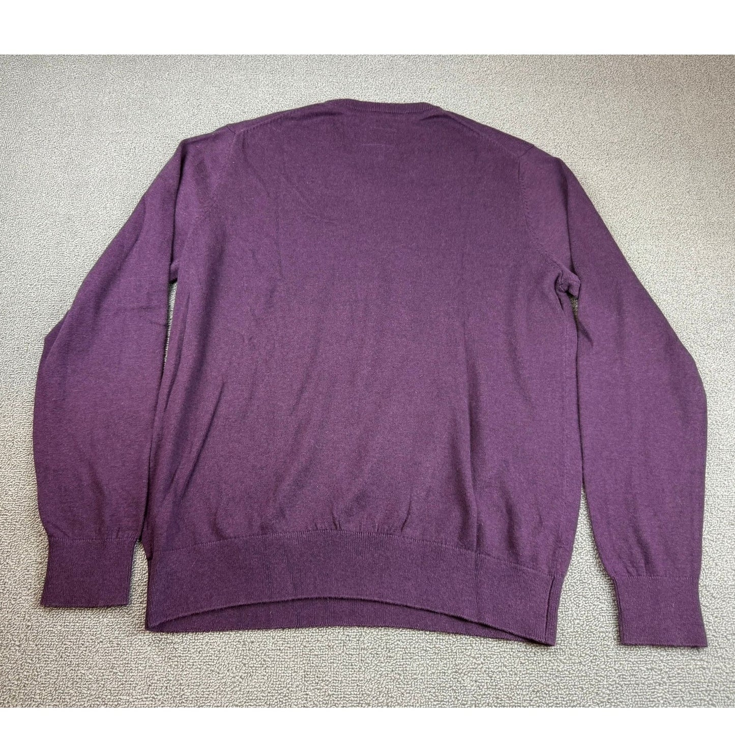 Y2k St. John's Bay Men's Medium Purple Lightweight V-Neck Sweater Cotton Blend