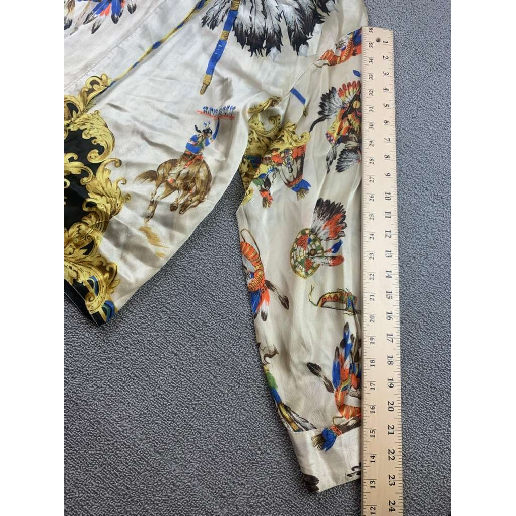 VTG Marina Sitbon Kamosho Blouse Womens Silk Viscose Baroque Pint France Made