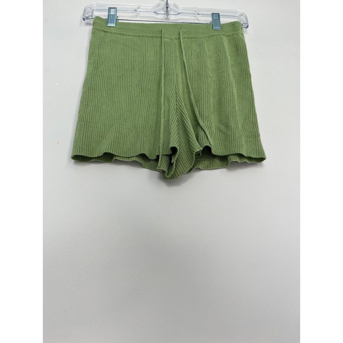 Callahan Knitwear Two Piece Set Women S Ribbed Green Button Top Shorts