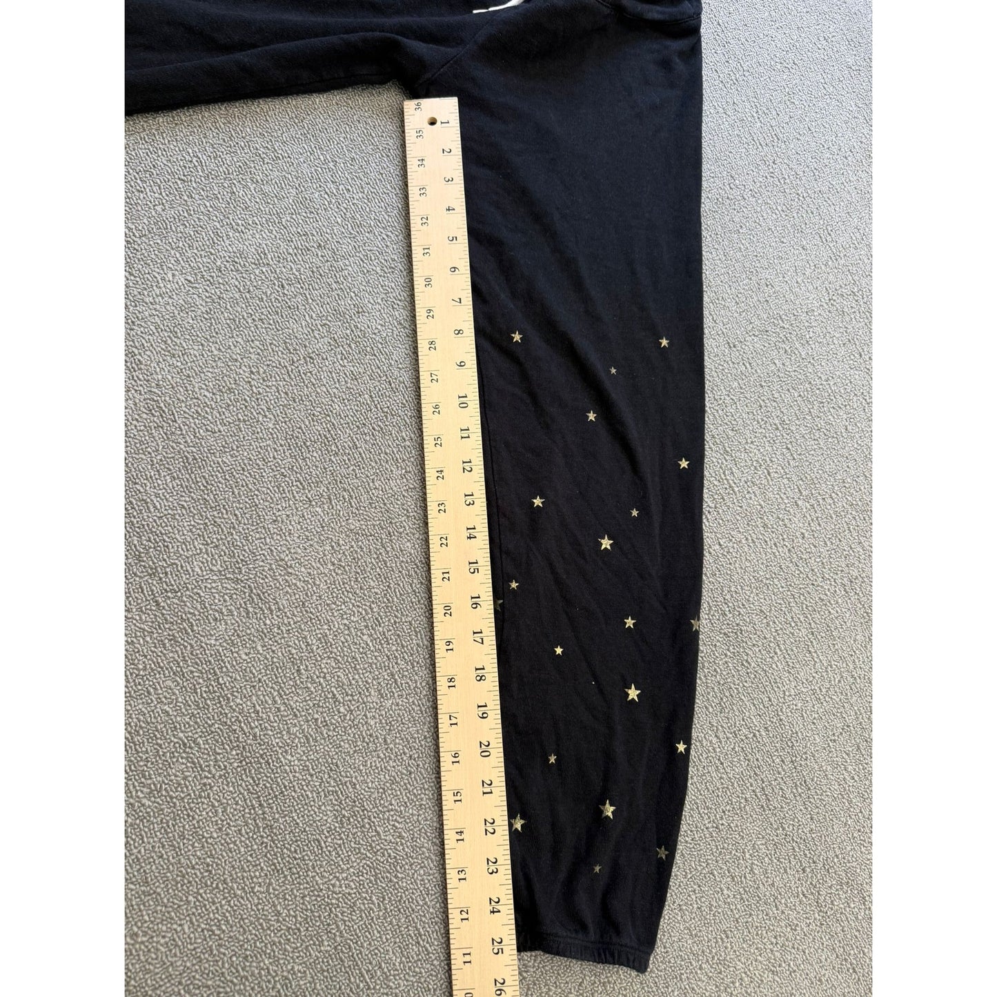 Monrow Women's XS Black Joggers Gold Star Print Sweat Pants
