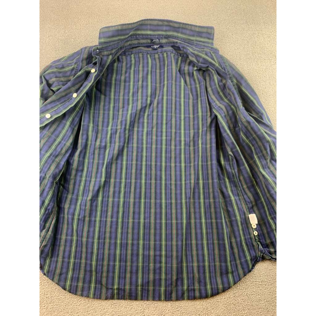 J.Crew Medium Green Blue Plaid Shirt Button Down Thompson Shirtings Long Sleeve