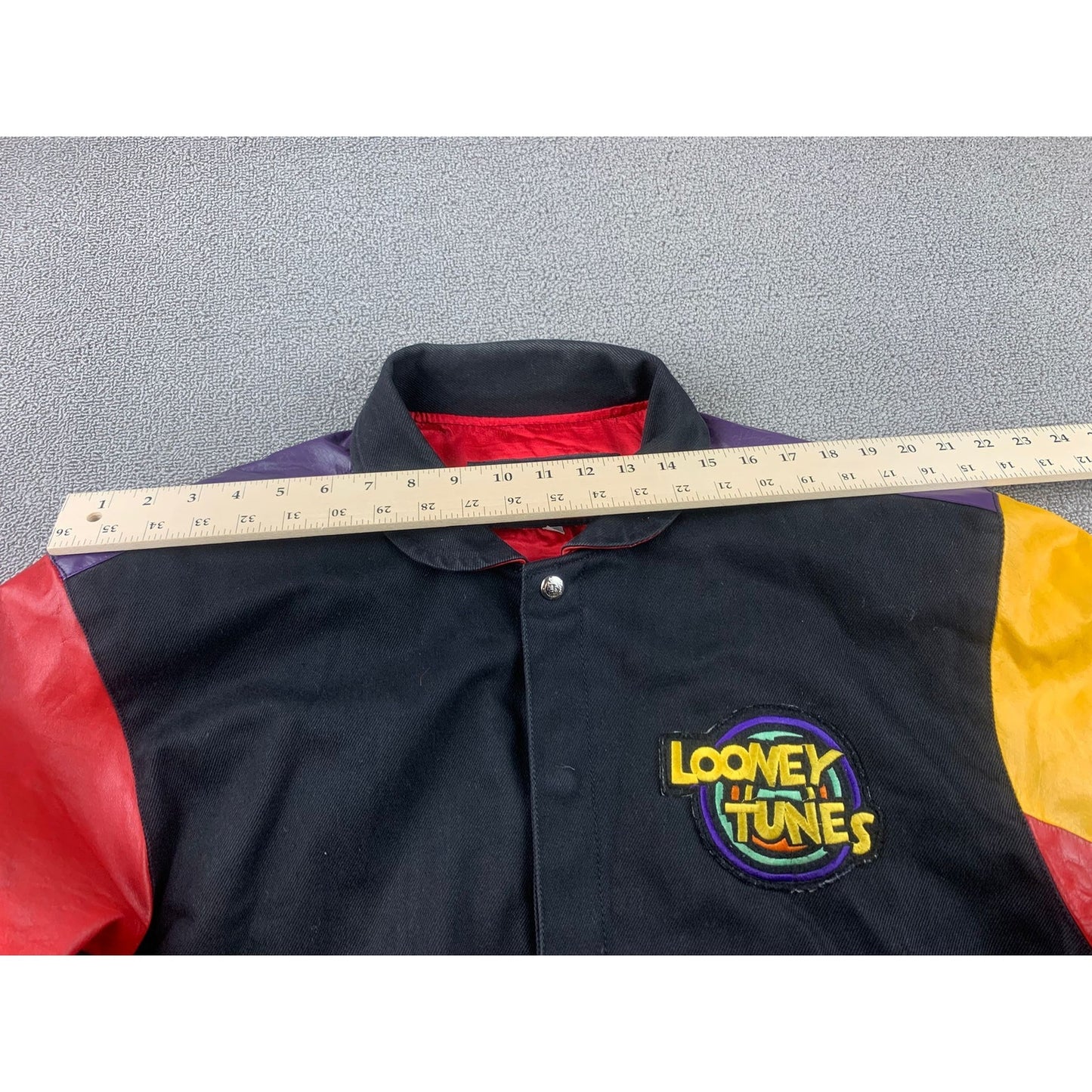 Vintage Men Jeff Hamilton Looney Tunes Leather Jacket Large 90s Cartoon Art