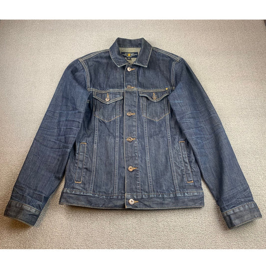 Lucky Brand Men’s Small Lakewood Blue Denim Jacket Trucker Style Button Up