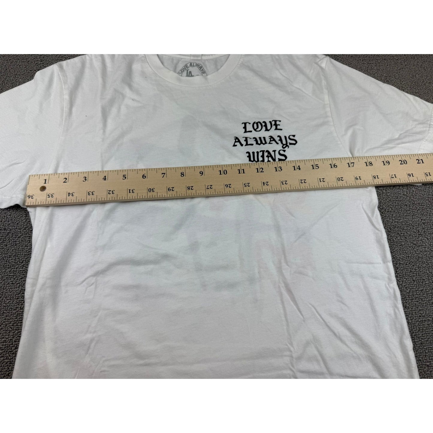 Love Always Wins Women Medium White With Quote Graphic TShirt
