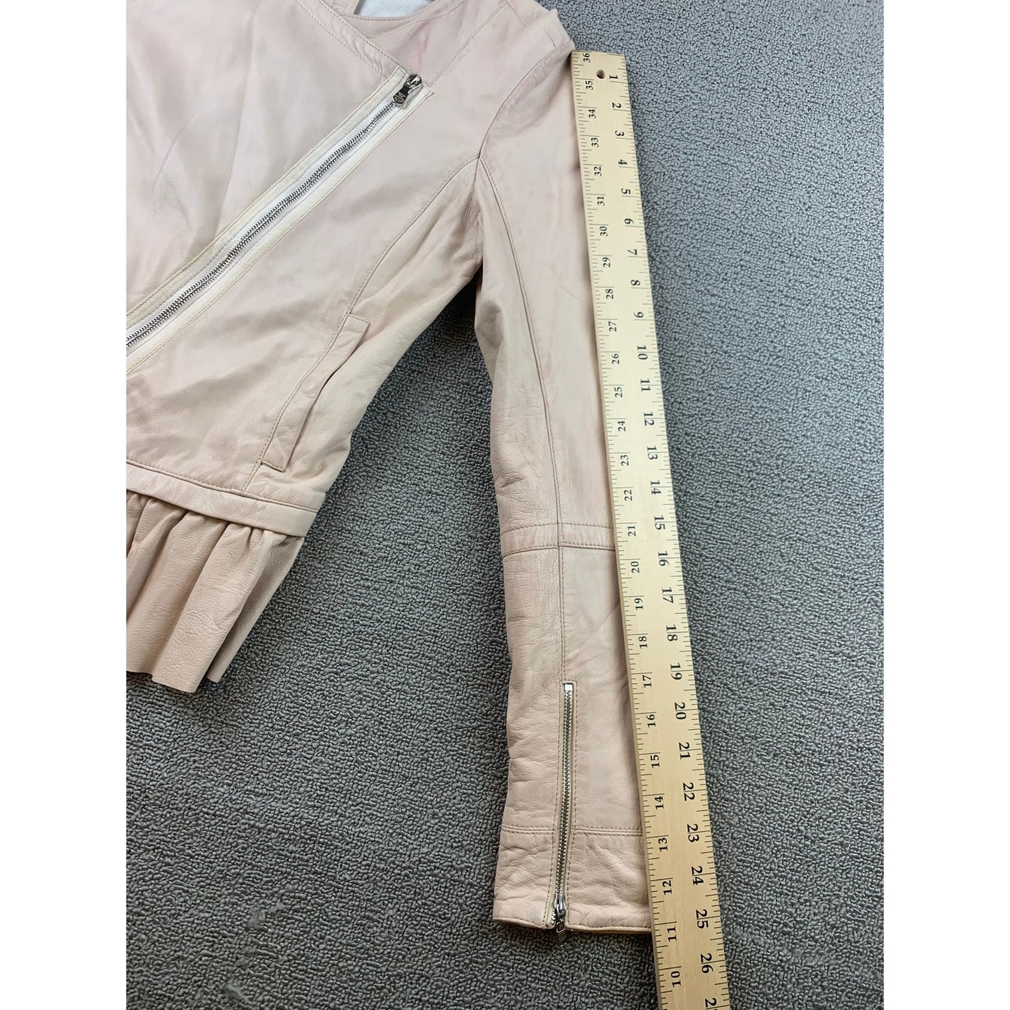 Y2K Patrizia Pepe Women Size 42 Pink Leather Jacket Genuine Sheepskin
