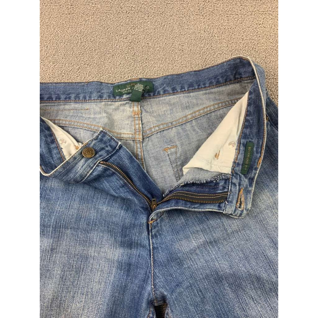 LRL Lauren Jeans Co Women 6 Light Wash Relaxed Boyfriend Jeans Cuffed Denim