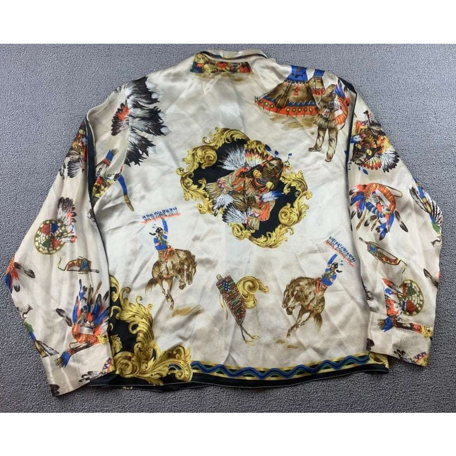 VTG Marina Sitbon Kamosho Blouse Womens Silk Viscose Baroque Pint France Made