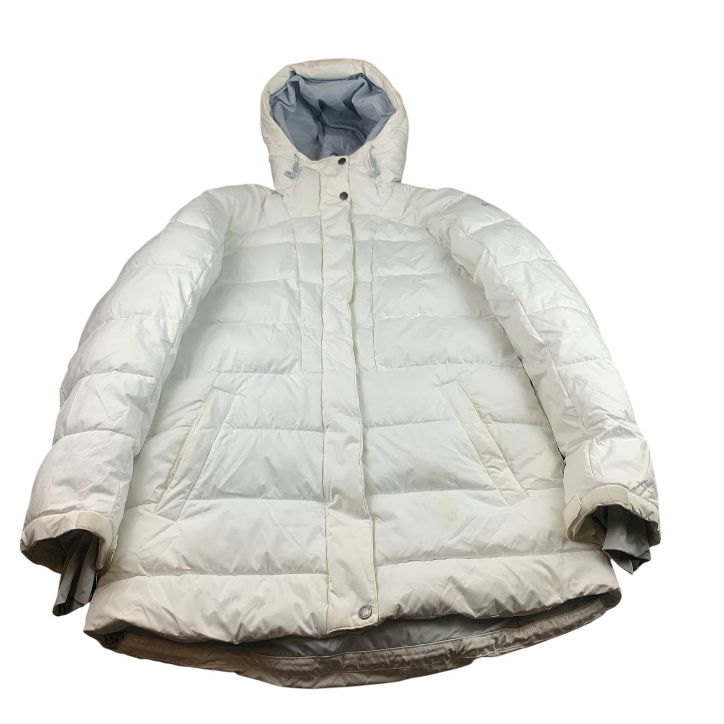 Columbia Women Medium White Puffer Jacket Hooded Down Coat