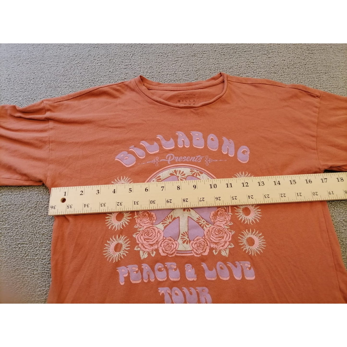 Billabong Women Small Coral Short Sleeve T-Shirt Relaxed Fit Surf Shirt