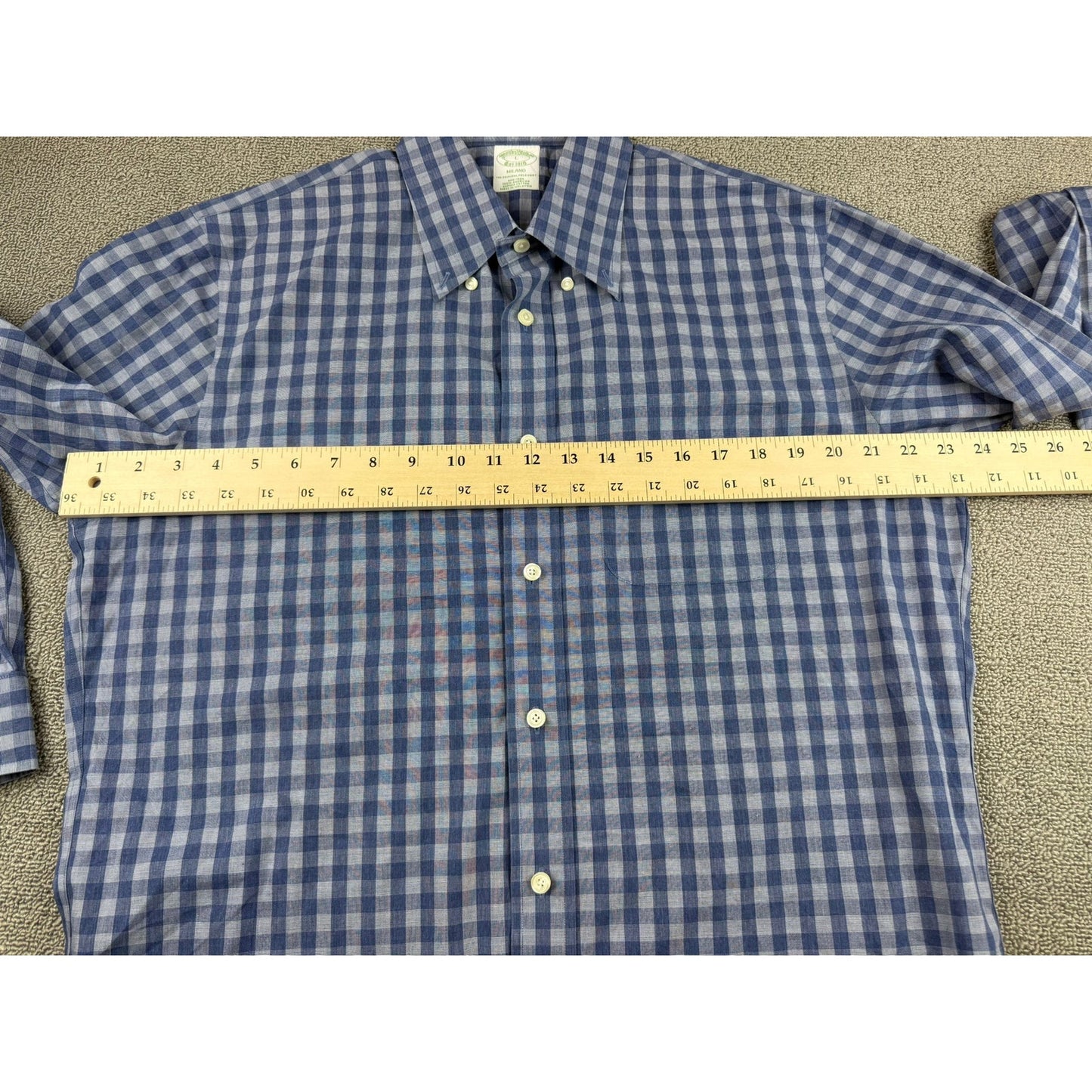 Brooks Brothers Regent Button Down Shirt Men's Large Blue Plaid Colorful Preppy