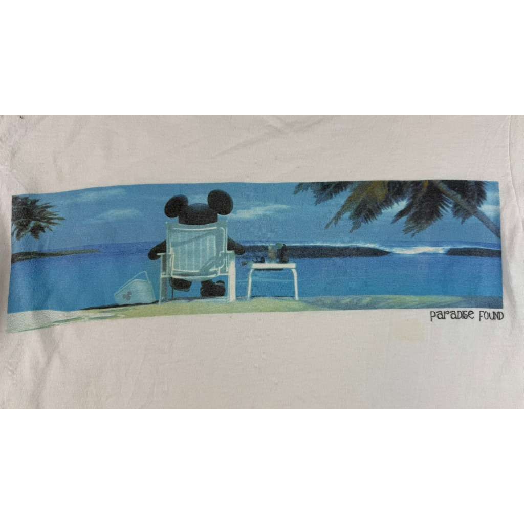 The Disney Store Small White Mickey Mouse Paradise Found Beach T Shirt