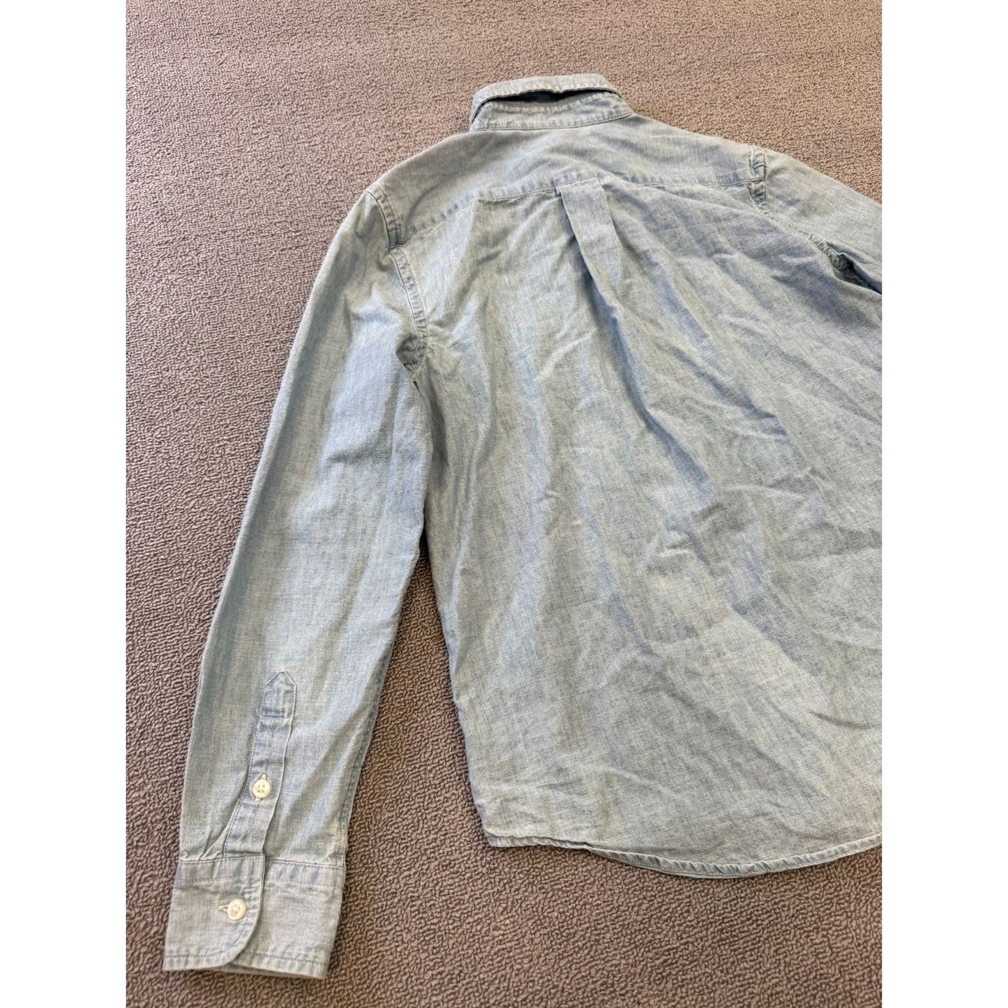 Ralph Lauren Men's 16 Blue Button-Down Chambray Shirt