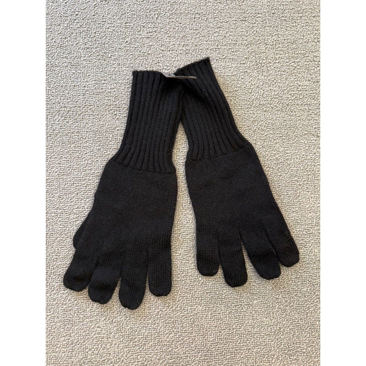 Carolina Amato Men One Size Black Holed It Cashmere Gloves