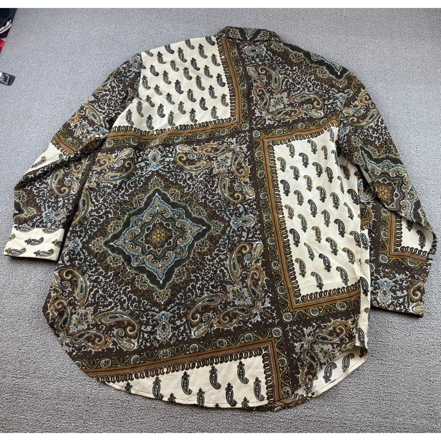 Y2K Emanuel Ungaro Liberté L Multicolor Paisley Pattern Button Down Shirt
