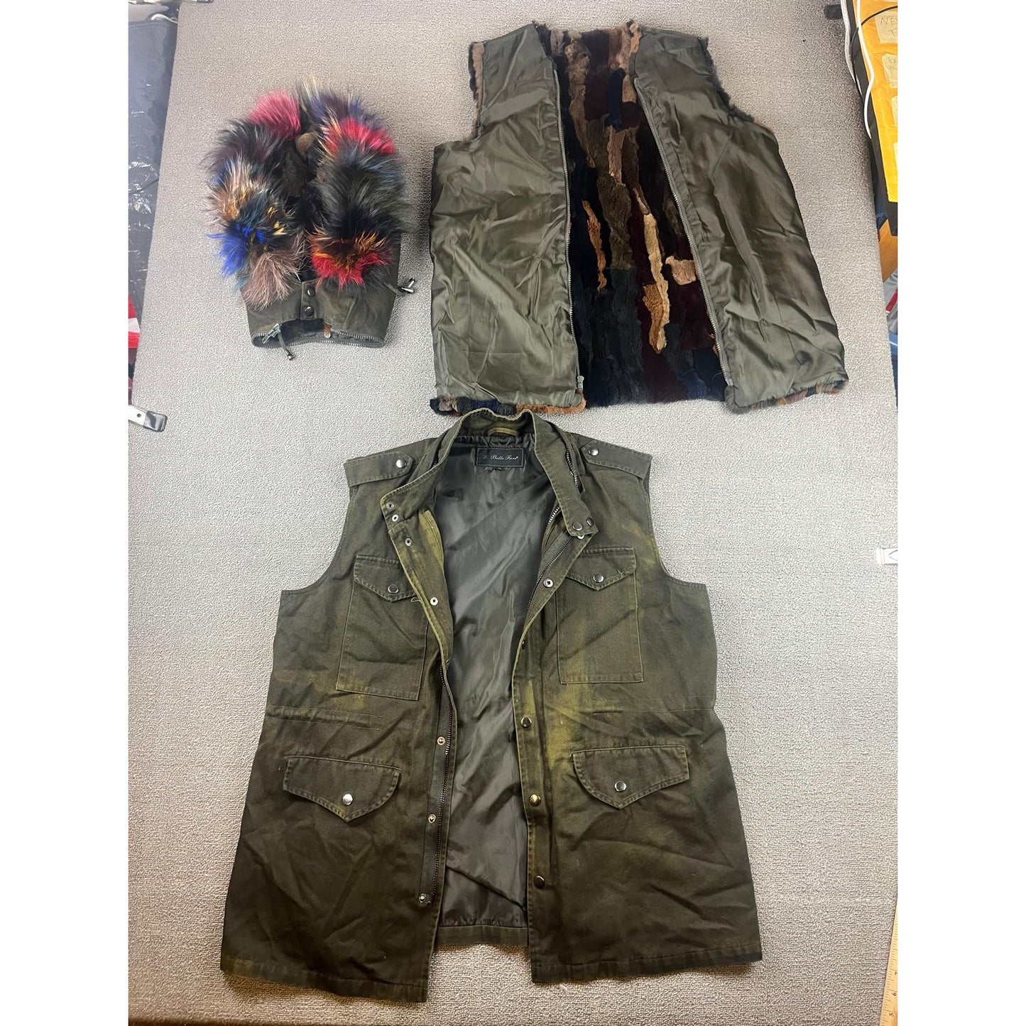 Belle Fare Women’s XL Military Convertible Detachable Real Fur Hood And Vest