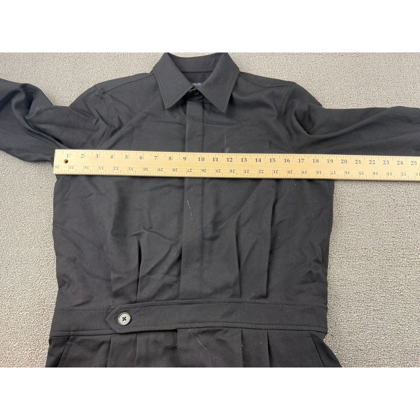 Polo Ralph Lauren Women 8 Black Long Sleeve Jumpsuit Pockets And Buttons 2010's