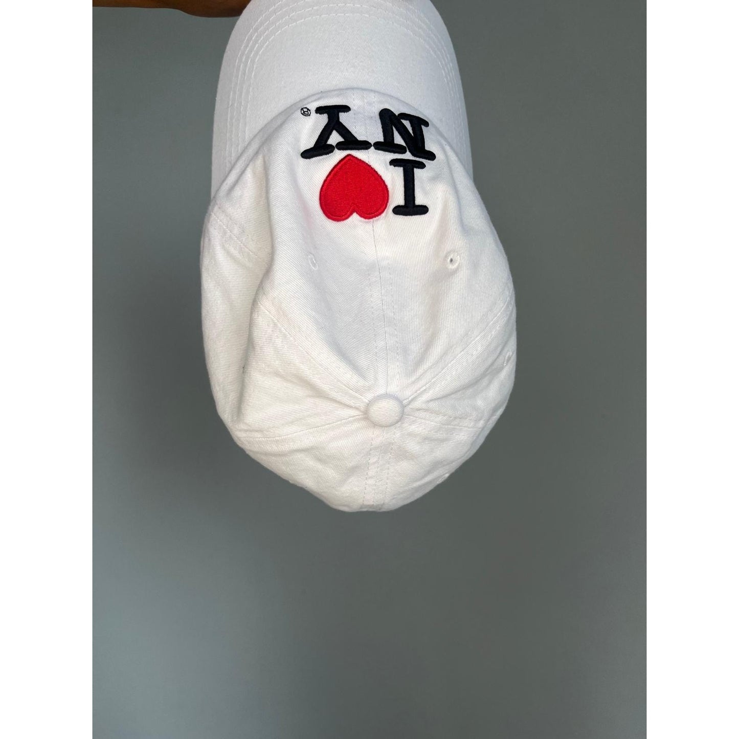 I Love NY White Embroidered Baseball Hat Unisex Adjustable Cap Souvenir