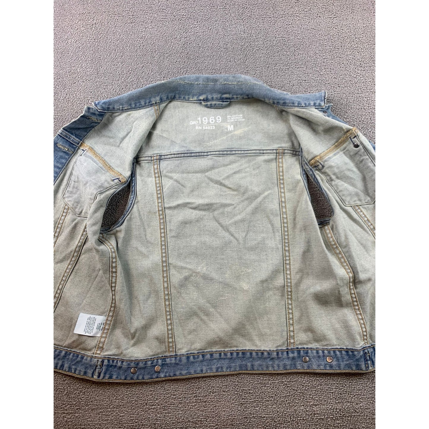 Y2K Gap 1969 Jean Vest Women's Medium Blue Trucker Collared Denim Washed