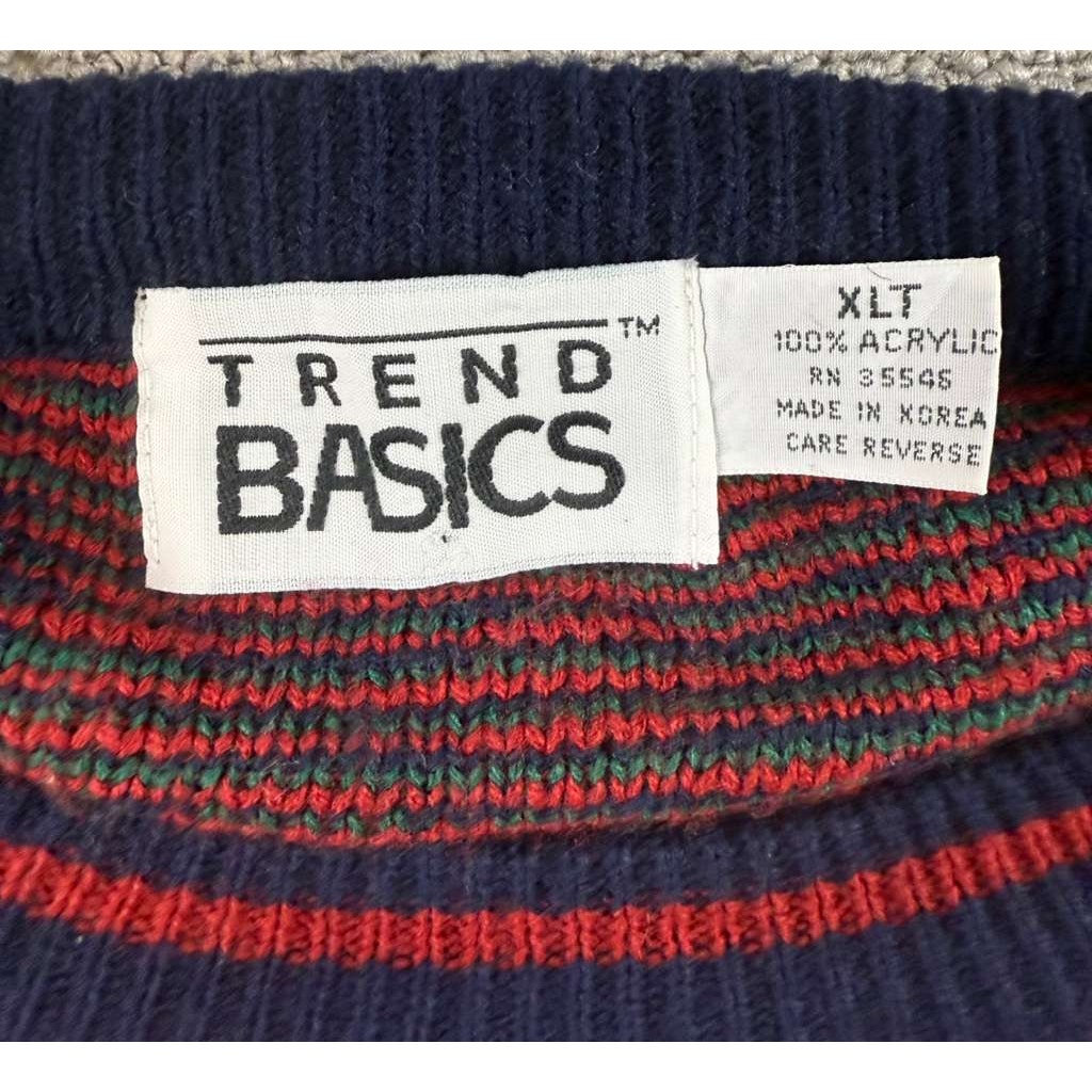 Vintage Trend Basics Men XLT Multi Geometric Aztec Korea Made Acrylic Knit