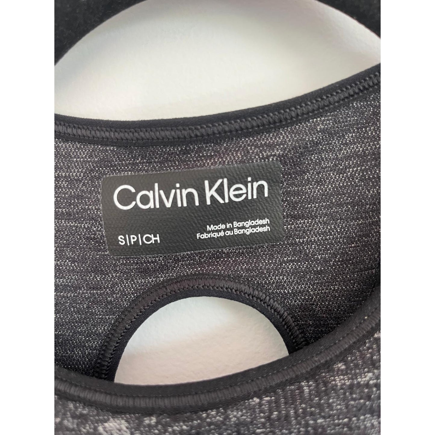 Calvin Klein Sports Bra Women S Black Gray Marble Racerback Seamless NWT