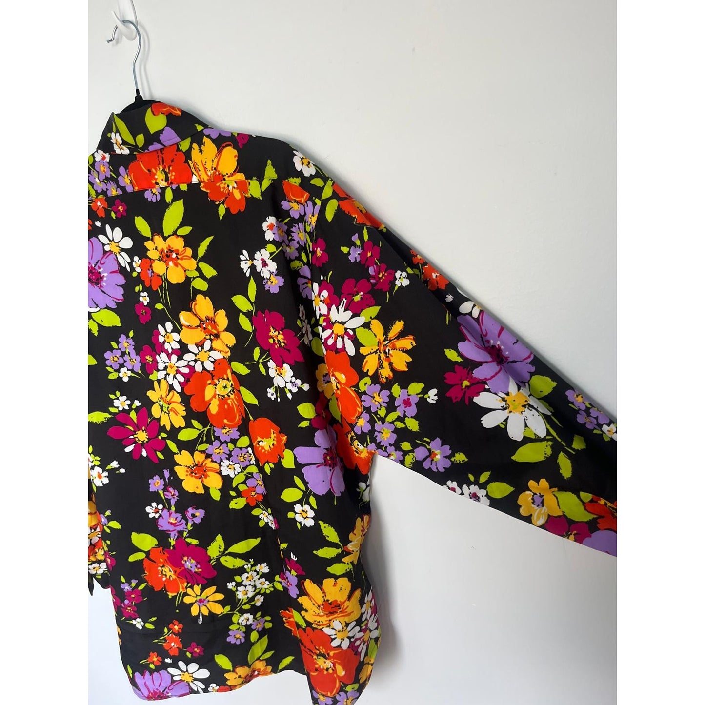 L&M Fashions Floral Shirt Men L Multicolor Long Sleeve Button Up 70s Style