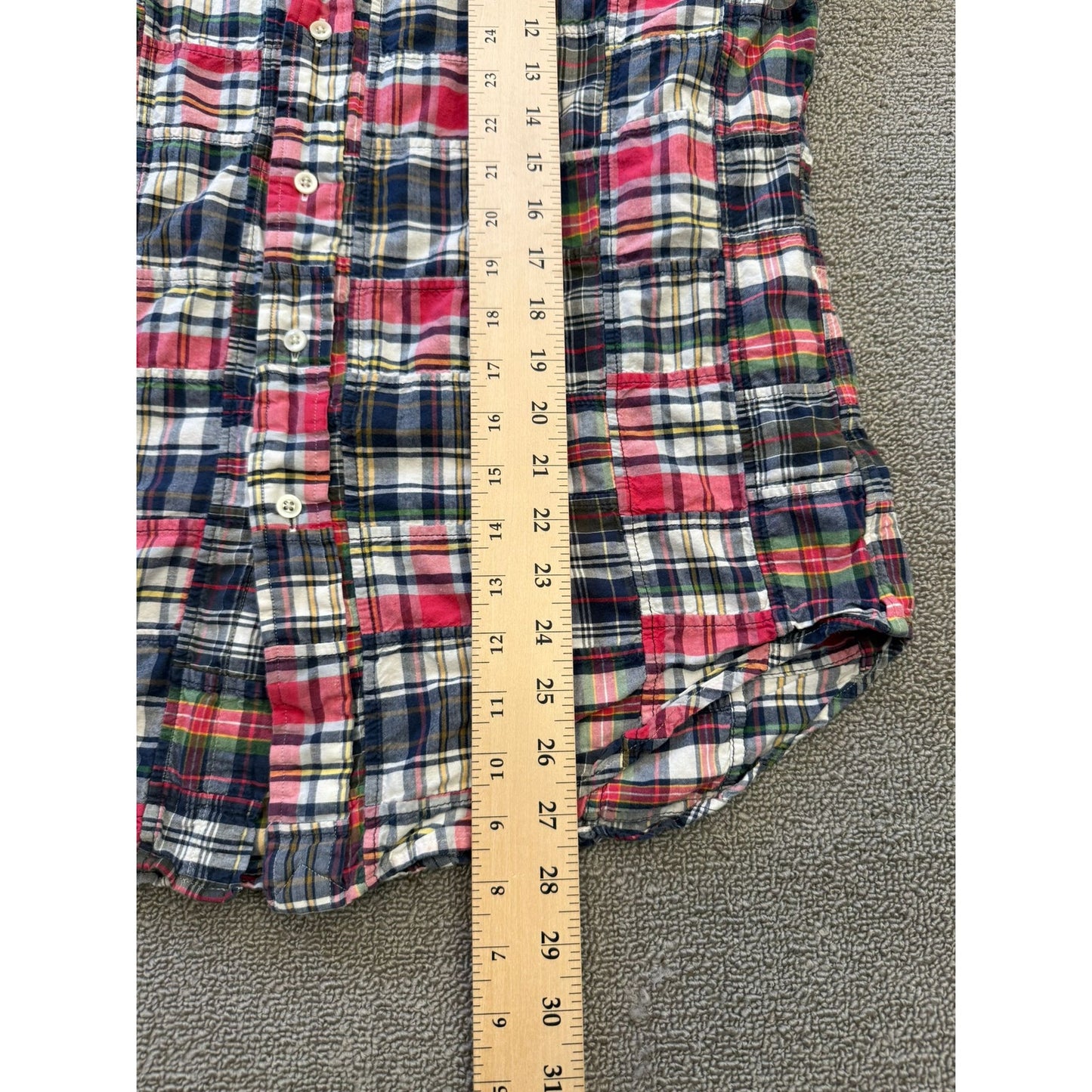 Ralph Lauren Men Medium Classic Fit Plaid Button Down Shirt Patchwork