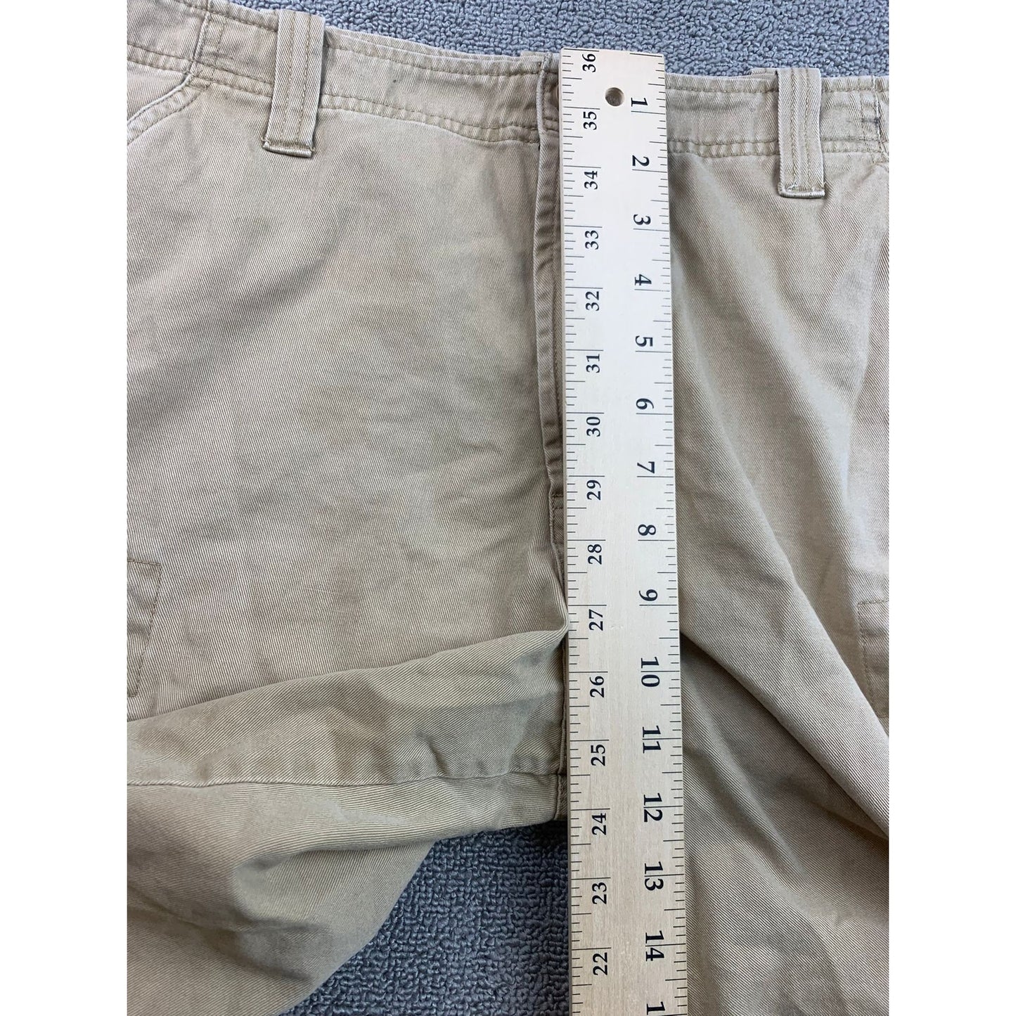 Y2K Lee Dungarees Men's Size 34 Cargo Shorts Beige Work Outdoors HIking