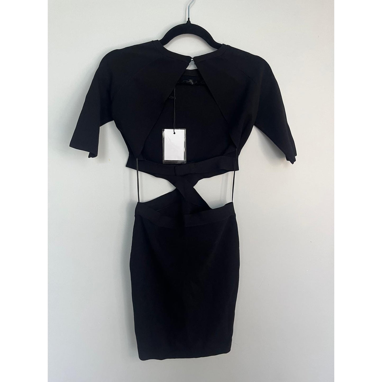 Endless Rose Cutout Bodycon Mini Dress Women Small Black Short Sleeve NWT