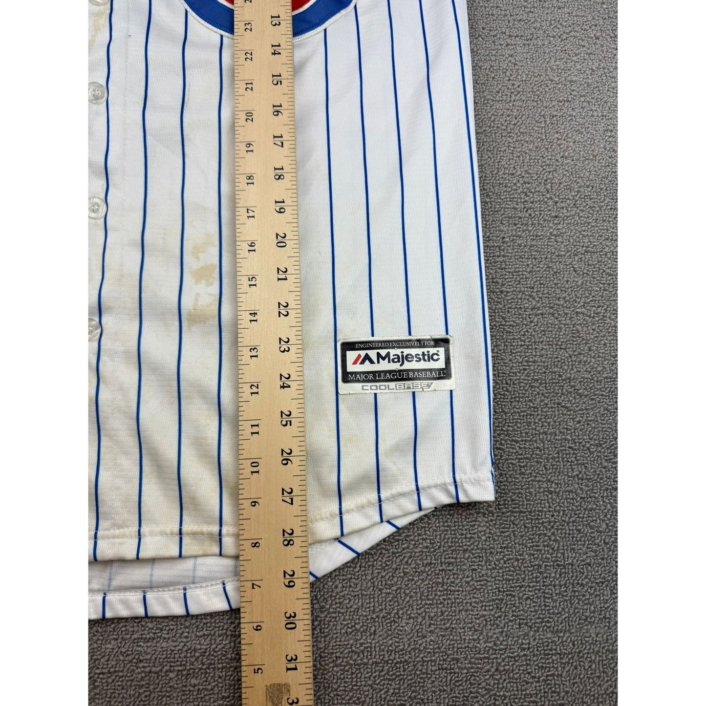 Majestic Chicago Cubs CoolBase Pinstripe Jake Arrieta #49 Baseball Jersey Size M
