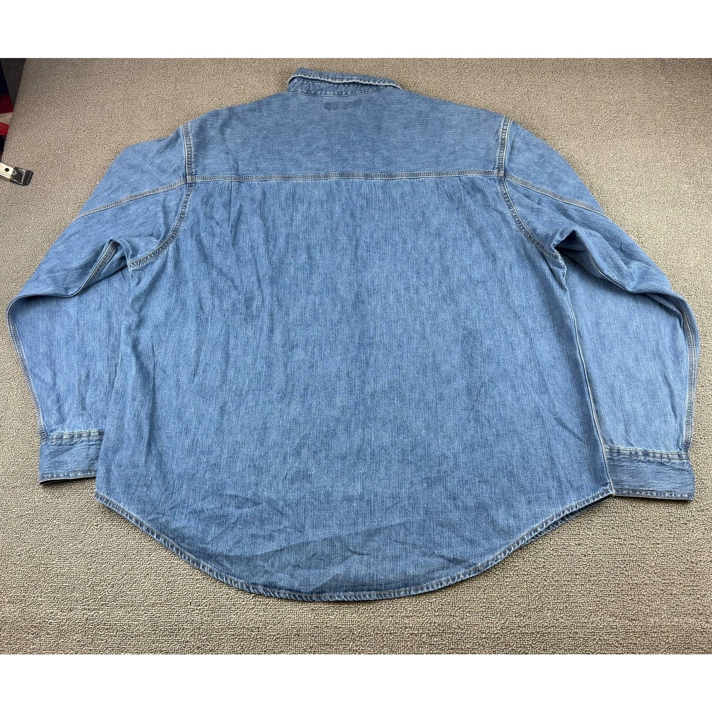 VTG Levi Strauss Signature Denim Shirt Men XL Long Sleeve Two Pocket Bangladesh