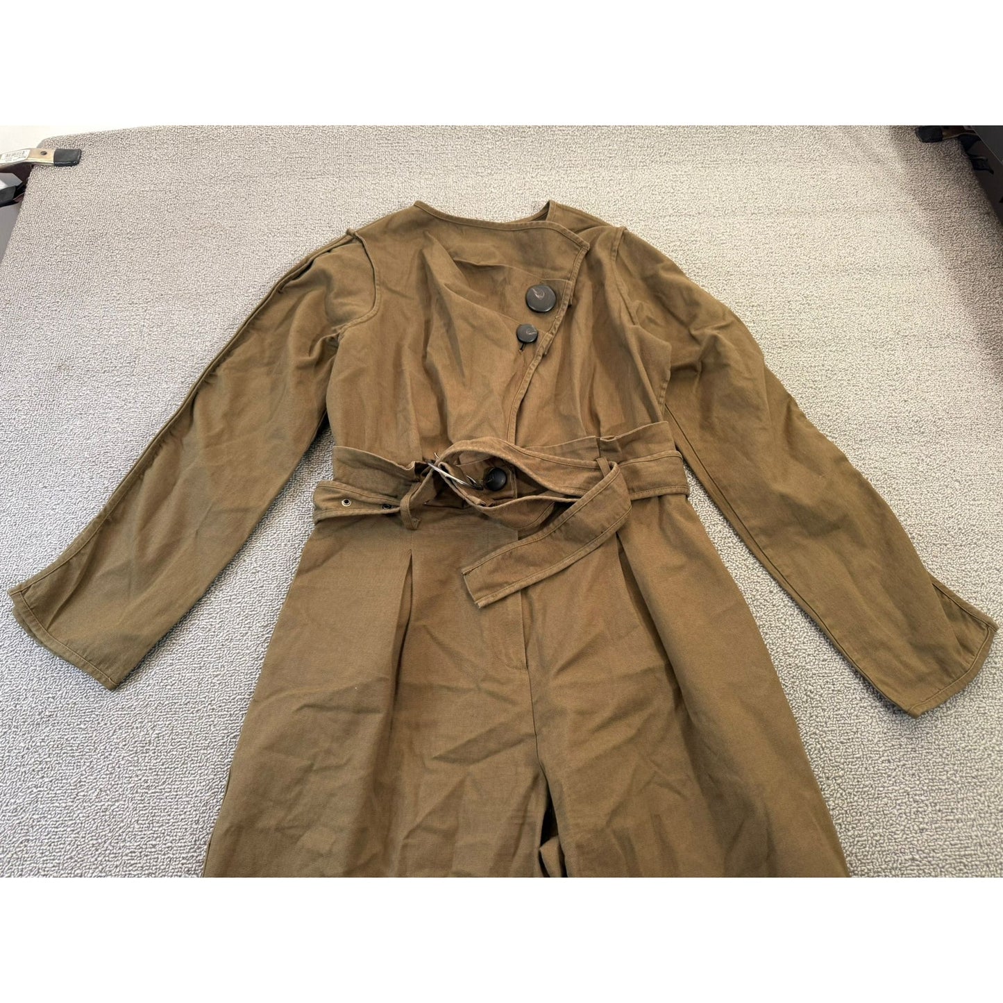 SEA New York Women's Button-Front Brown Wide Leg Jumpsuit