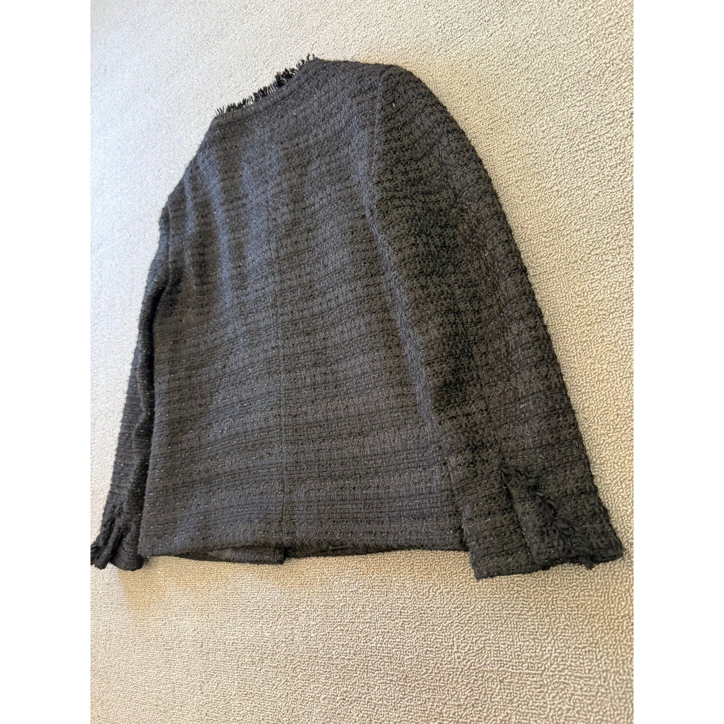 Zara Basic Collection Women's Size Small Black Tweed Jacket